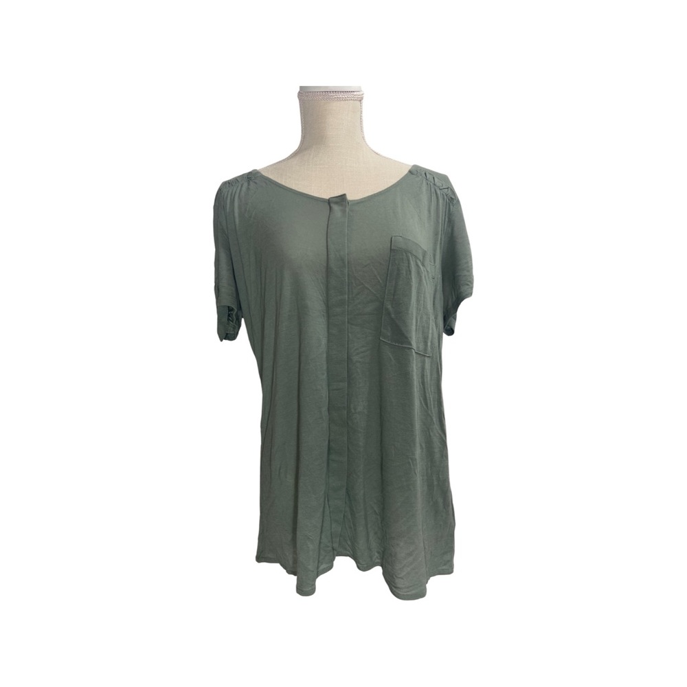 Anthropologie women’s Moss colored short sleeve blouse